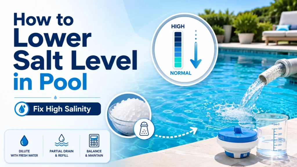 how to lower salt level in pool